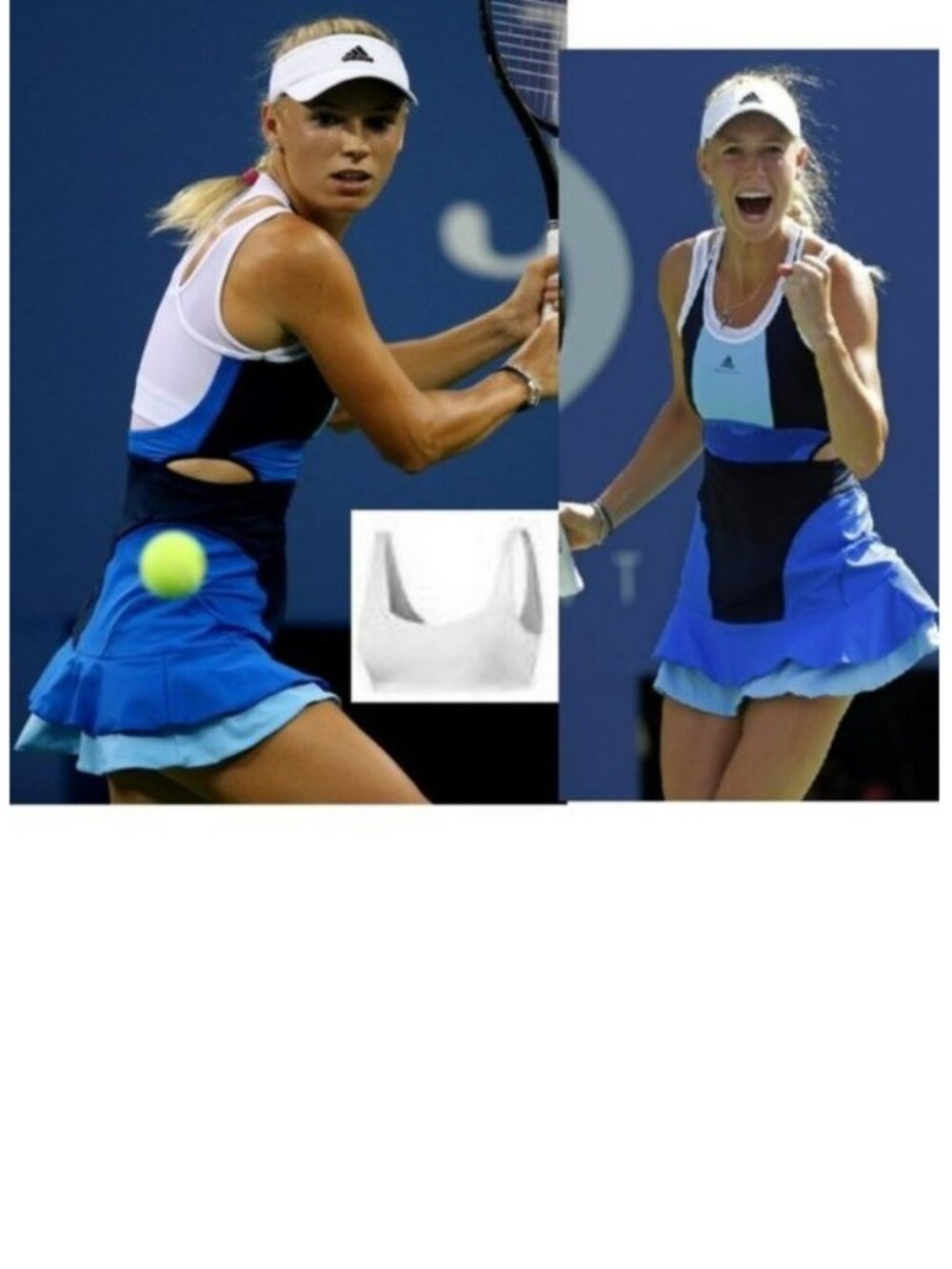 NWT Adidas Stella McCartney Tennis Dress w/ BRA S Small 36 blue white